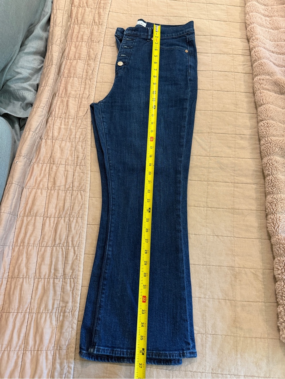 LOFT Dark Indigo Boot-Cut Jeans - The Kick Crop - Picture 6 of 6